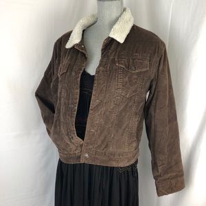 Gap Sherpa-Lined brown Cord Jacket Size Hol ‘07